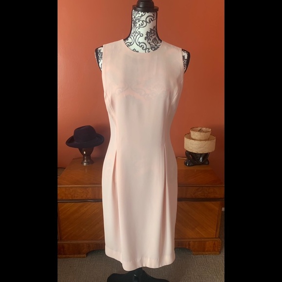 Vintage Two Piece Baby Pink Dress and Jacket Maggy London By Kenneth Nolan - Picture 8 of 13